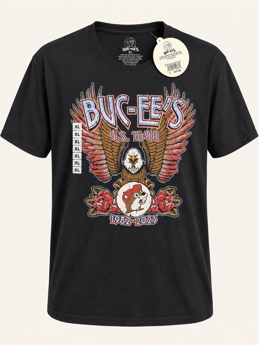Buc-ee’s U.S. Tour Eagle Graphic T-Shirt Black Men’s XL NWT